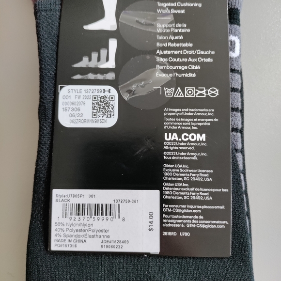 Under Armour UA SOCCER athletic cushioned Over-the-calf OTC knee high sock black - Picture 9 of 10